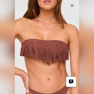 L*Space Brown Fringe Bikini